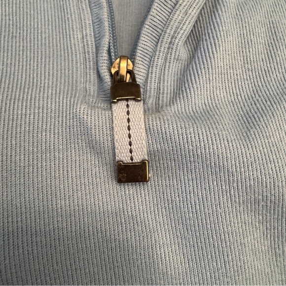 Mens IZOD Light Blue Half-Zip Sweater 100% Cotton Size Medium - Picture 3 of 8